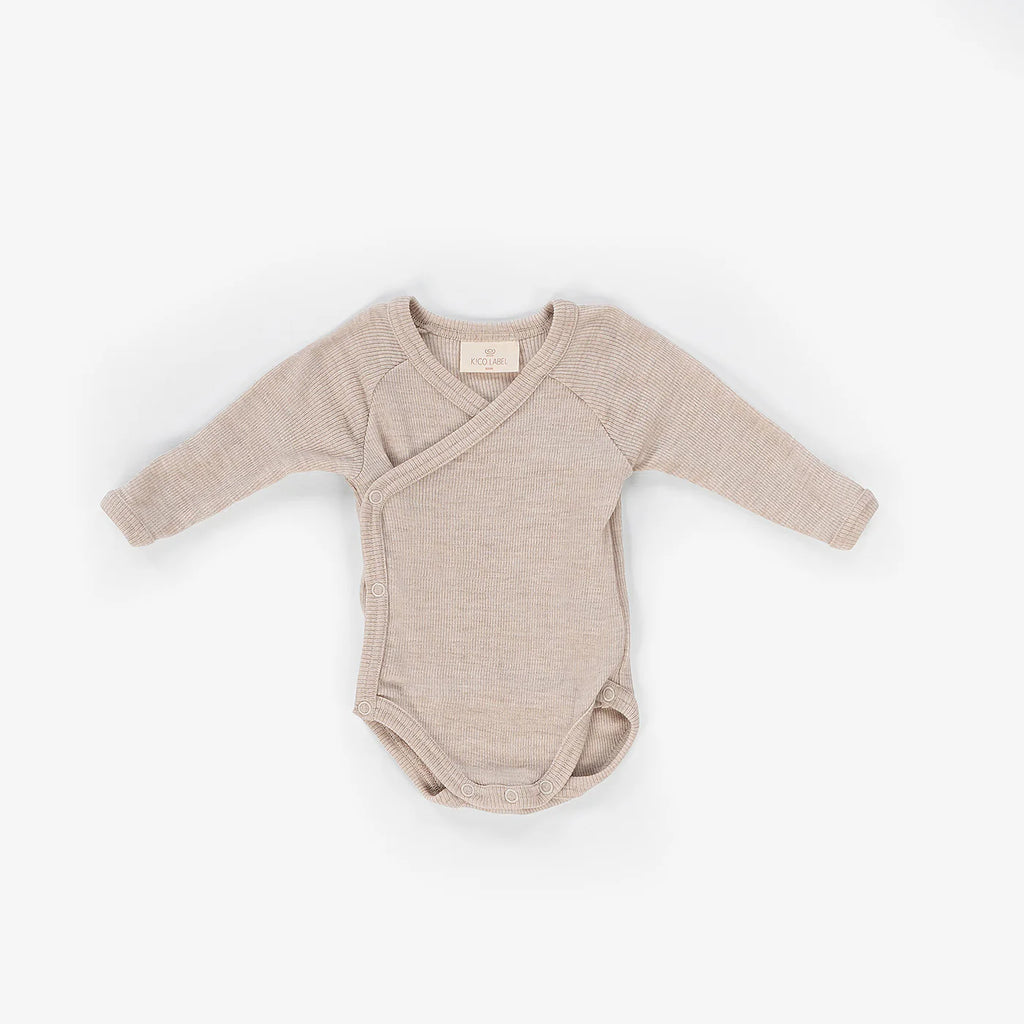Baby overslag romper - Merinowol